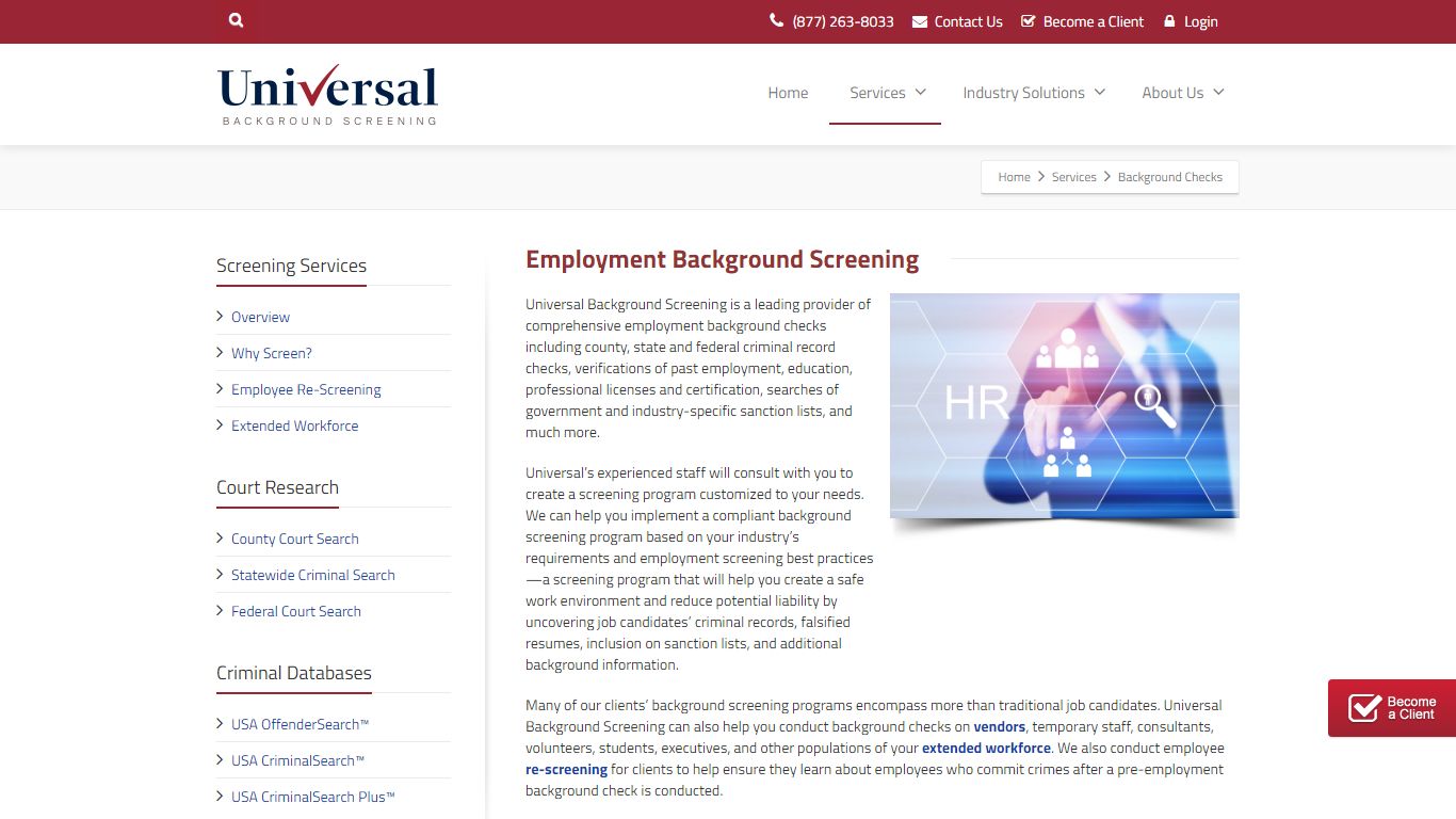 Universal Background Screening | Background Checks